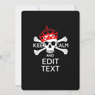 Personalise this Text Keep Calm Crossbones Skull