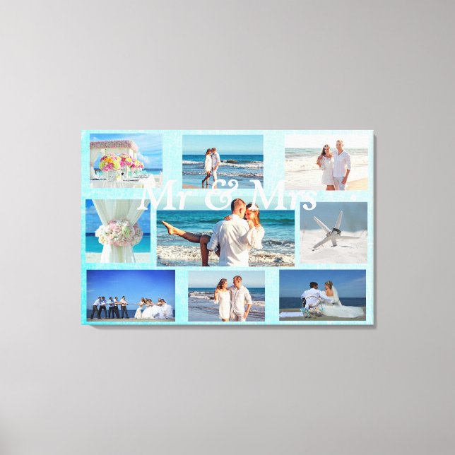 Personalise this Wedding Photo Collage Wall Art (Front)
