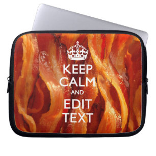 Personalise This with Keep Calm and Bacon Decor Laptop Sleeve