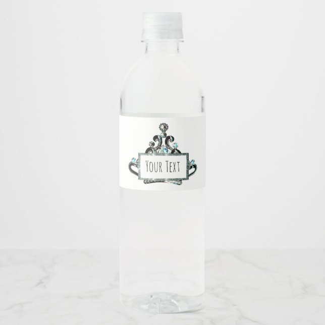 Personalise Tiara Water Bottle Label (Front)