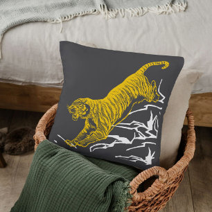 Personalise Tiger Print Safari Wildlife Cat Design Cushion