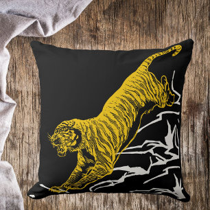 Personalise Tiger Print Safari Wildlife Cat Design Cushion