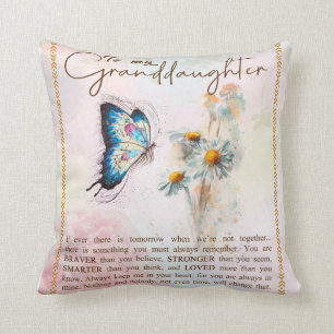 Personalise To My Granddaughter Butterfly Flower Cushion