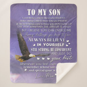 Personalise To My Son From Love Mum Gift Sherpa Blanket