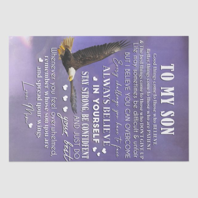 Personalise To My Son From Love Mum Gift Tissue Paper (Front)