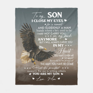 Personalise To My Son From Love Mum Gifts Fleece Blanket