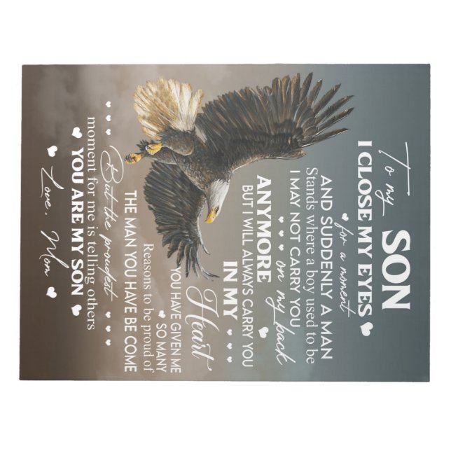 Personalise To My Son From Love Mum Gifts Notepad (Front)