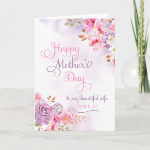 Personalise to Wife, Happy Mother's Day Card