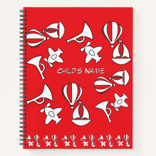 Personalise Toy Collection Kids Rd Blue Notebook