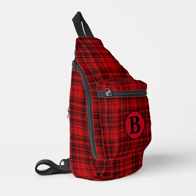 Personalise trendy Name Chequered Plaid Sling Bag (Left Corner)