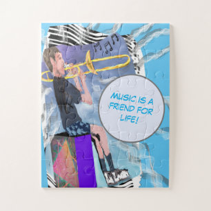 Personalise Trombone Music Is A Friend For Life! Jigsaw Puzzle