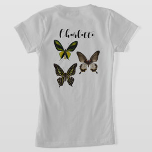 Personalise Tropical Butterflies T-Shirt