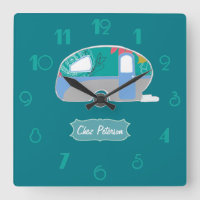 Personalise Turquoise Retro Vintage Caravan Design