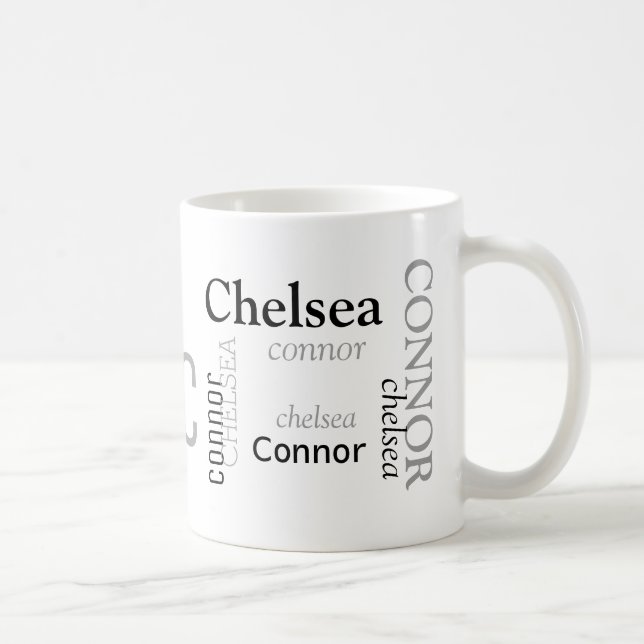 Personalise Typography Signature Designs Coffee Mug (Right)