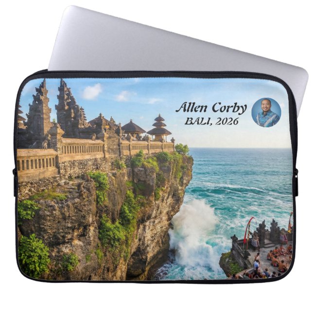 Personalise Uluwatu Bali Temple Cliff Travel Laptop Sleeve (Front)