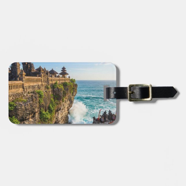 Personalise Uluwatu Bali Temple Cliff Travel Luggage Tag (Front Horizontal)
