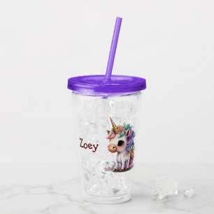 Personalise Unicorn Acrylic Tumbler