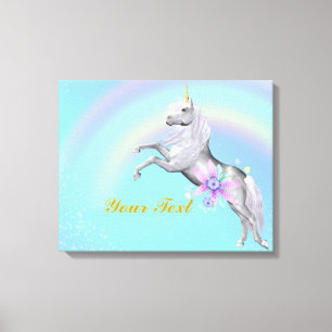 Personalise Unicorn Wrapped Canvas