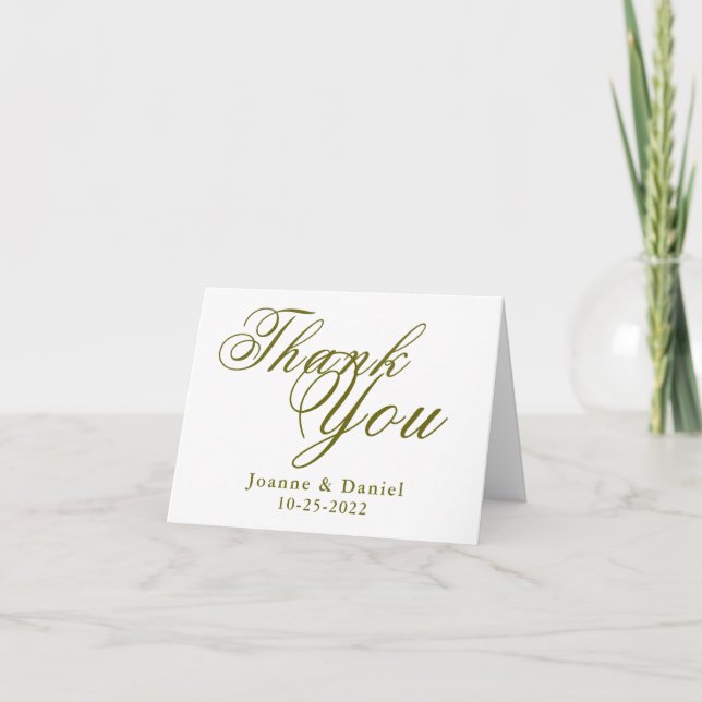 Personalise Unique Blank Wedding Thank You Card (Front)