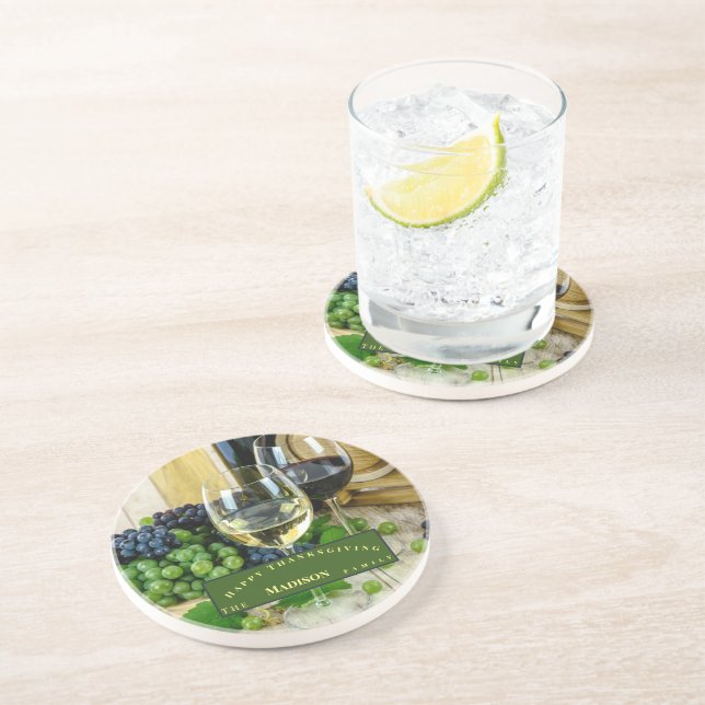 Personalise Unique Thanksgiving Coaster (Side)