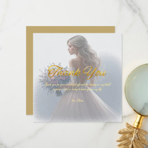 Personalise Upload Photo Bridal Shower Thank you Card
