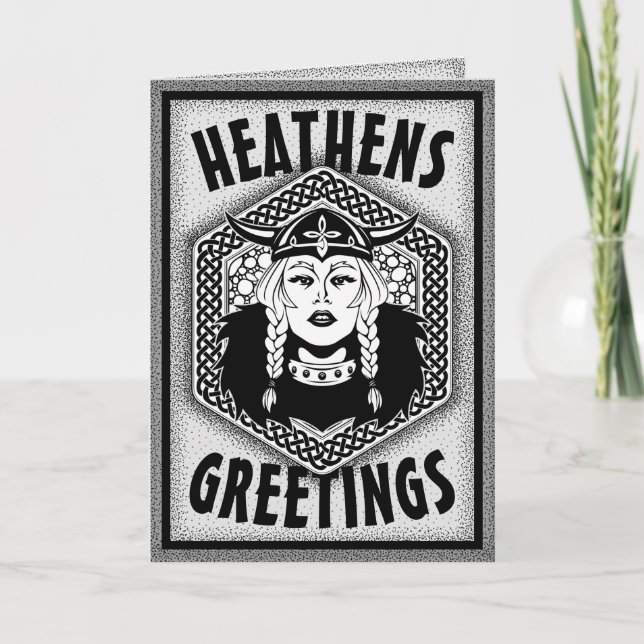 Personalise Viking Shield Maiden Heathens Greeting Card (Front)