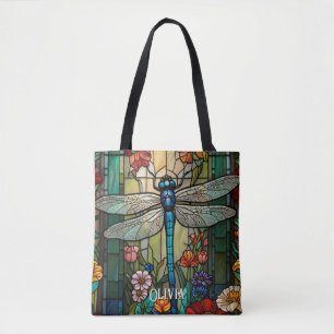 Personalise Vintage art nouveau boho dragonfly  Tote Bag