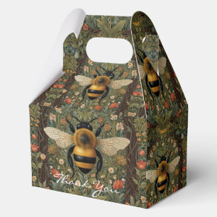 Personalise vintage bumblebee botanical floral favour box