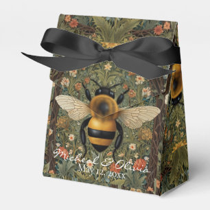 Personalise vintage bumblebee botanical floral favour box
