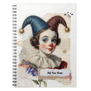 PERSONALISE Vintage Clown Collage Notebook