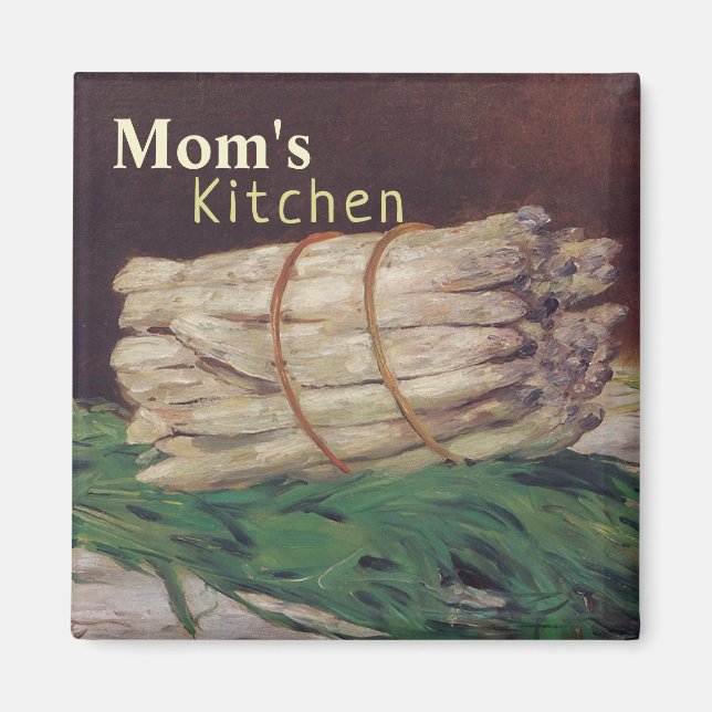 Personalise Vintage Manet Bunch of Asparagus Magnet (Front)
