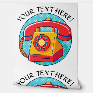 Personalise Vintage Retro Rotary Phone Advertise Wallpaper