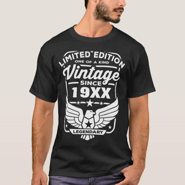 Personalise Vintage Since 19XX Legendary Birthday T-Shirt (Front)