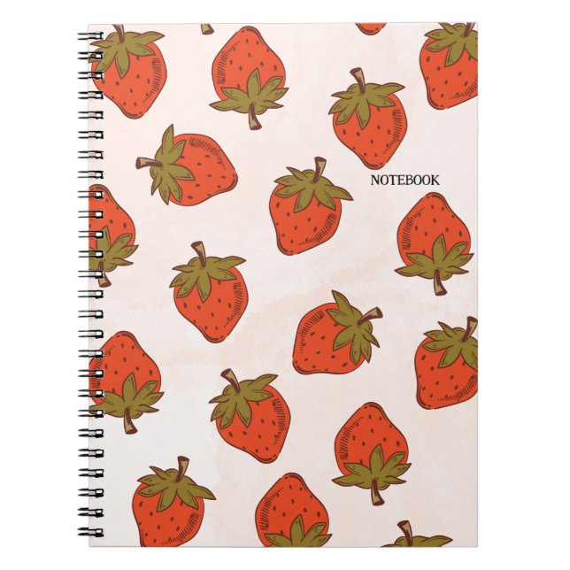 PERSONALISE: Vintage Strawberries | Notebook  (Front)