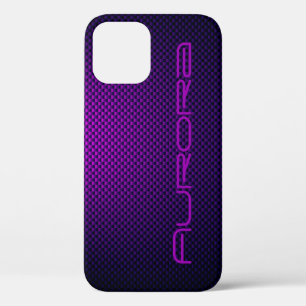 Personalise Violet carbon fibre patterned iPhone 12 Case