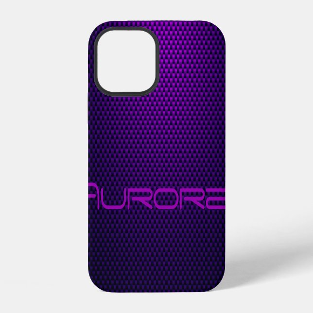 Personalise Violet carbon fibre patterned iPhone Case (Back)