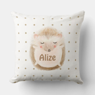 Personalise watercolor cute Hedgehog nursery kids Cushion
