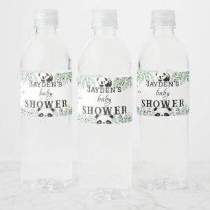 Personalise Watercolor Green Leaf Water Bottle Label