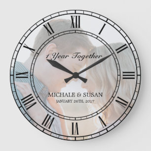 Personalise Wedding Anniversary (Your Photo) Large Clock