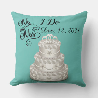 Personalise Wedding Date Cake Cushion