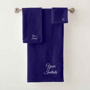 Personalise Wedding Housewarming Gift Dk Blue     Bath Towel Set