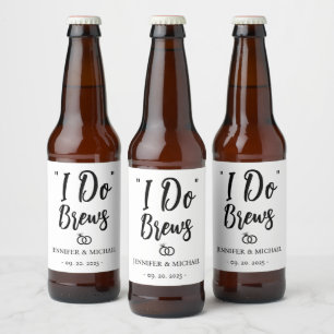Personalise Wedding Reception I Do Brews Beer Bottle Label