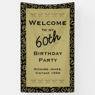 Personalise: Welcome 60th Birthday Party - Black Banner