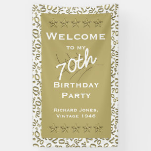 Personalise: Welcome 70th Birthday Party White Banner