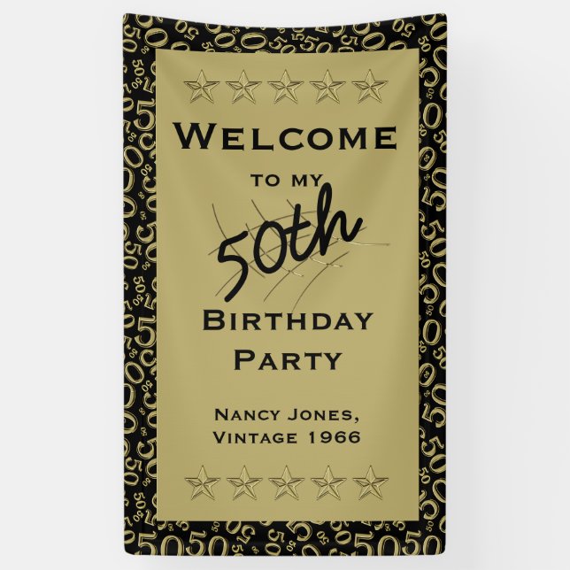 Personalise: Welcome to my 50th Birthday Party Banner (Vertical)