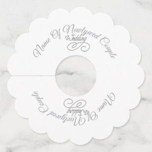 Personalise White Scallop Newlyweds Wine Glass Tag