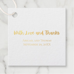 Personalise With Love and Thanks Gold Silver Foil Favour Tags