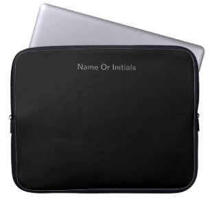 Personalise With Name Black Laptop Sleeve