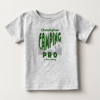 Personalise with name camping pro  baby T-Shirt