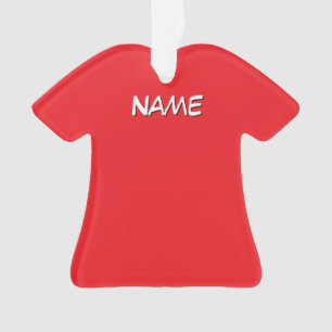 Personalise With Name Dress Shirt Red Ornament